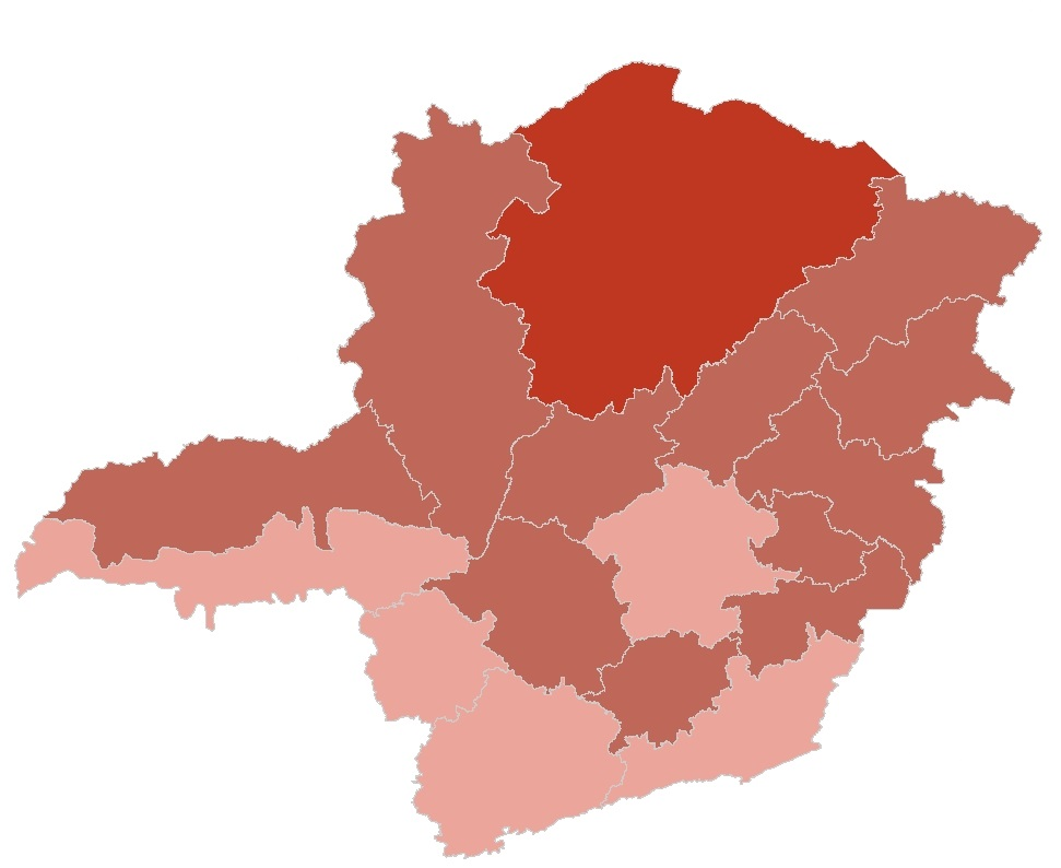 Mapa de MG por região